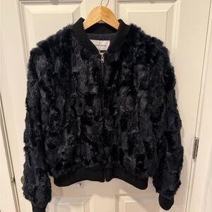Cupcakes & Cashmere Midnight Faux Fur Jacket